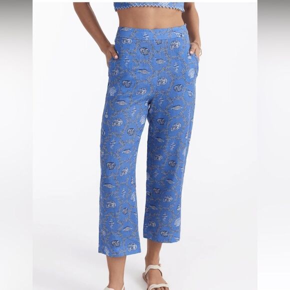 NWT Saloni Milo Trouser In Coral Lapis Size 0 - Picture 1 of 15